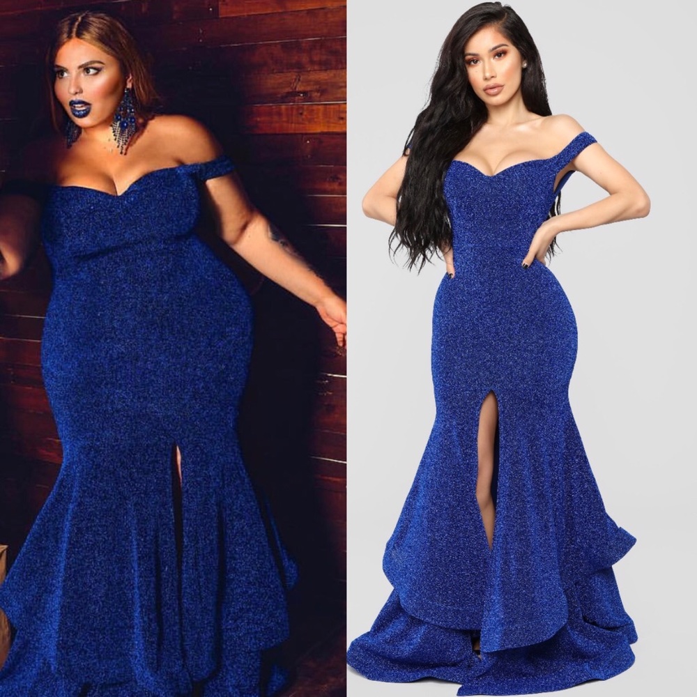 Royal blue sparkle gown